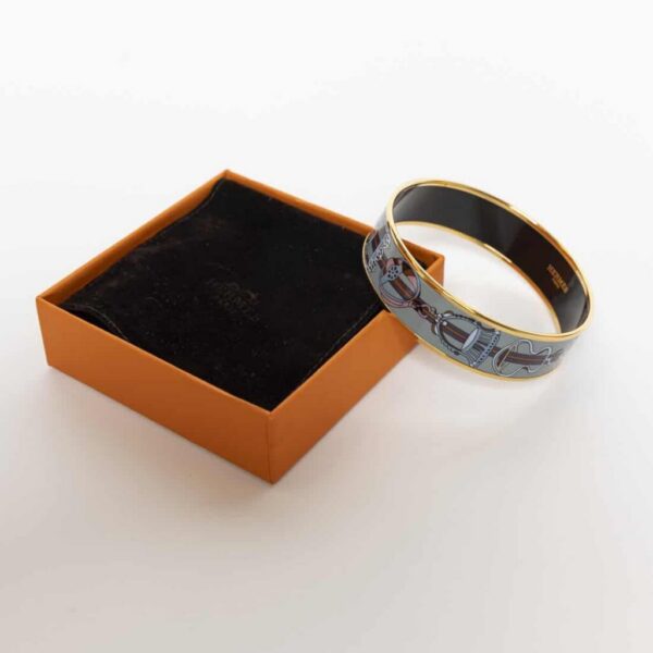 Pulsera ancha Hermès Quadriga en esmalte