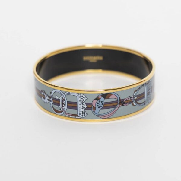 Pulsera ancha Hermès Quadriga en esmalte