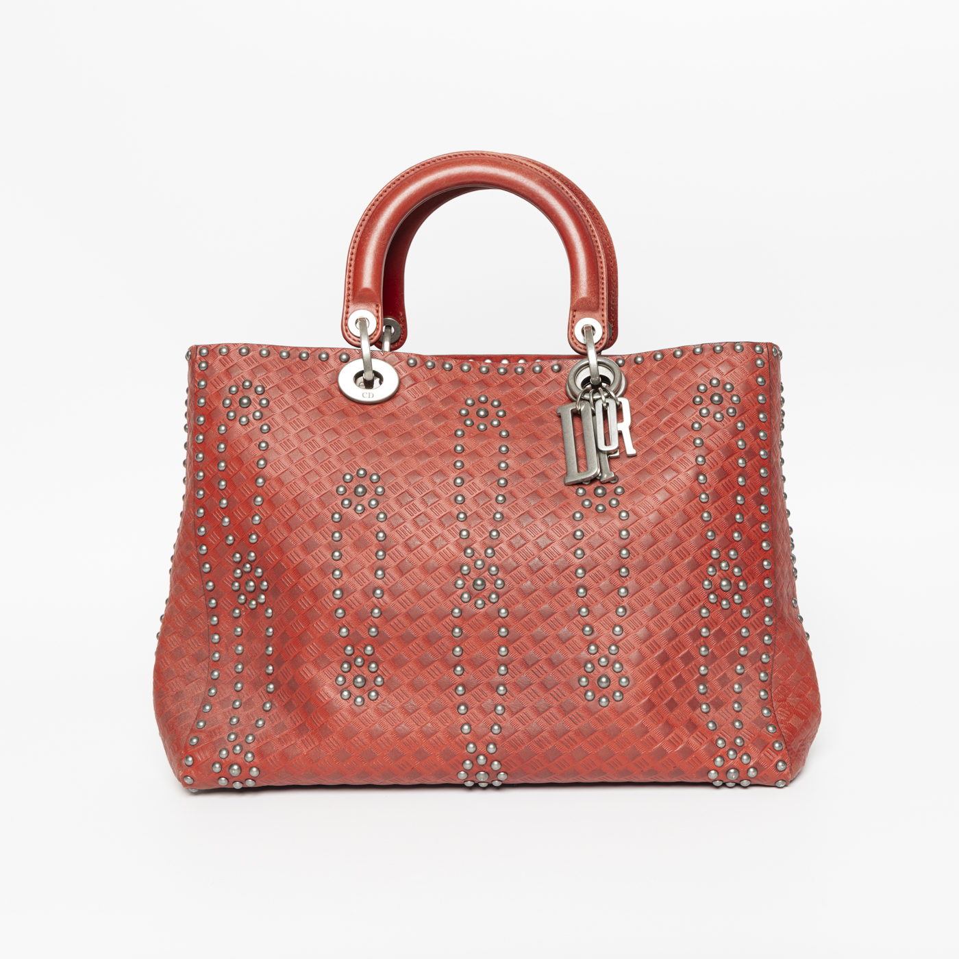 Dior Lady Large Tasche Studded mit Nieten und Schultergurt