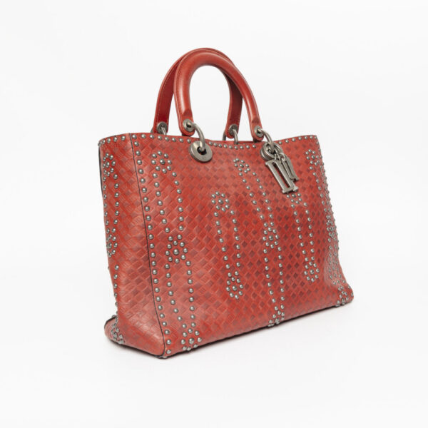 Dior Lady Large Tasche Studded mit Nieten und Schultergurt