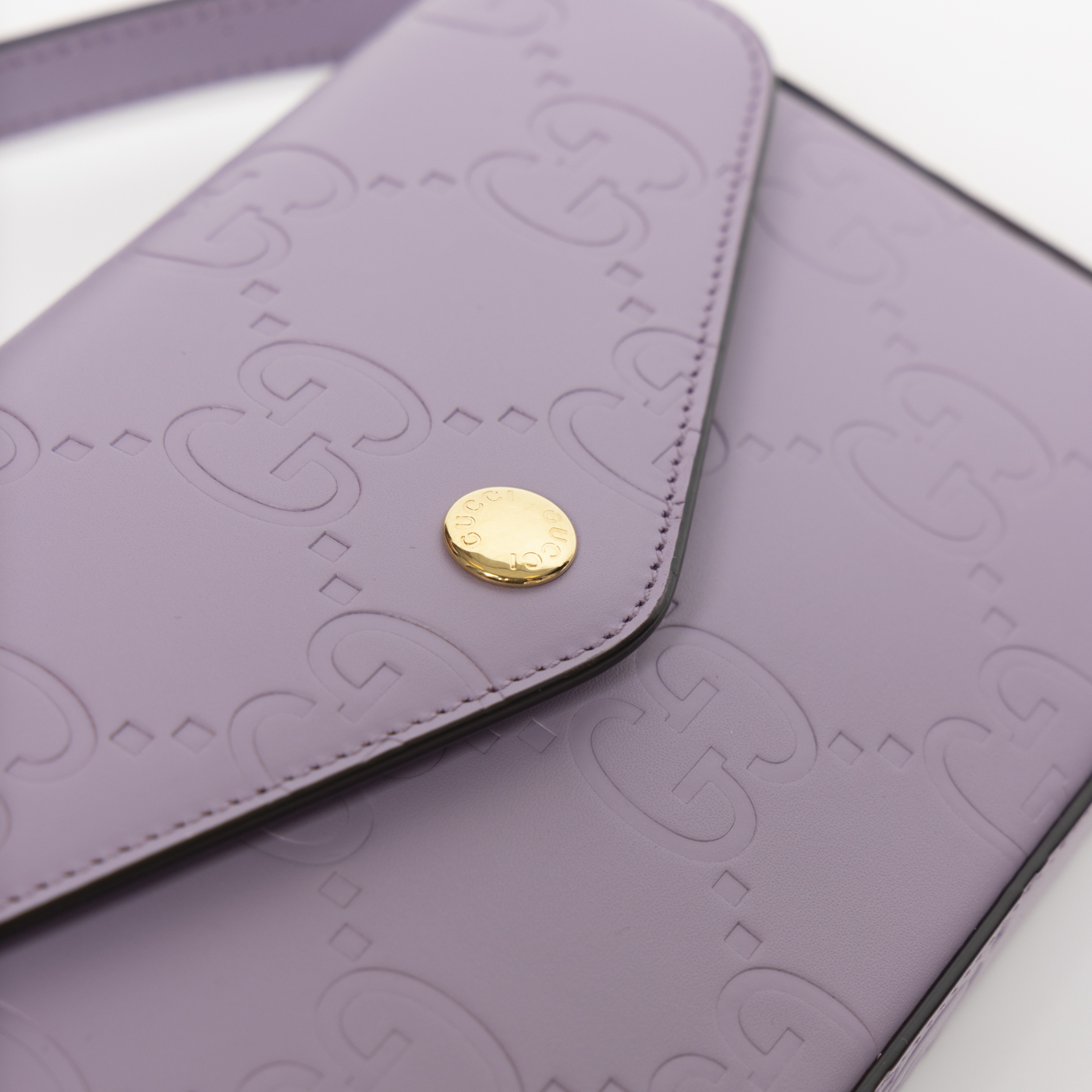 GUCCI GGロゴ ケース パープル Gucci Monogram Jumbo GG Textured Dollar Calfskin Small Ophidia