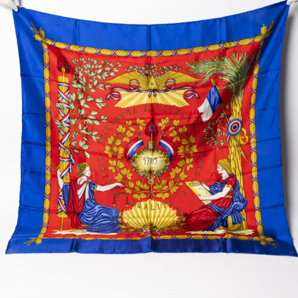 Hermès Carré 90 Liberté Égalité Fraternité bufanda de seda