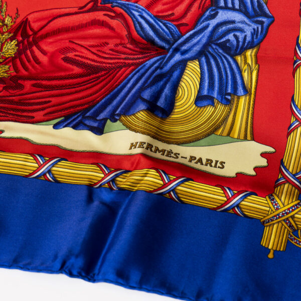 Hermès Carré 90 Liberté Égalité Fraternité bufanda de seda