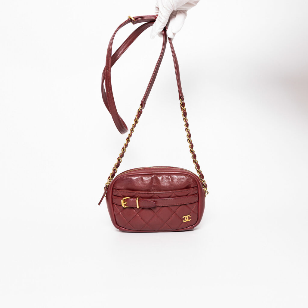 Sac à main Chanel Camera Bordeaux avec finitions dorées 2019