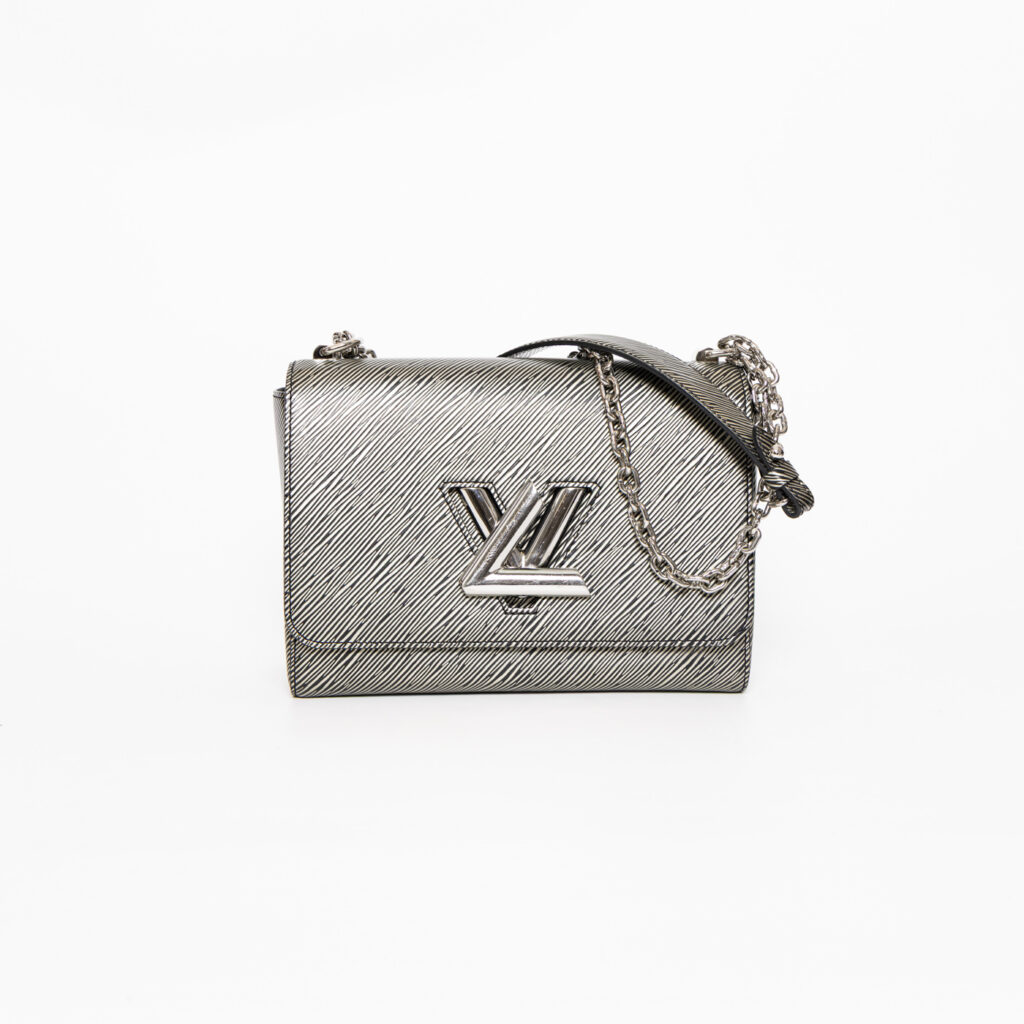 Louis Vuitton Twist MM Epi Leder Tasche Schwarz Silber
