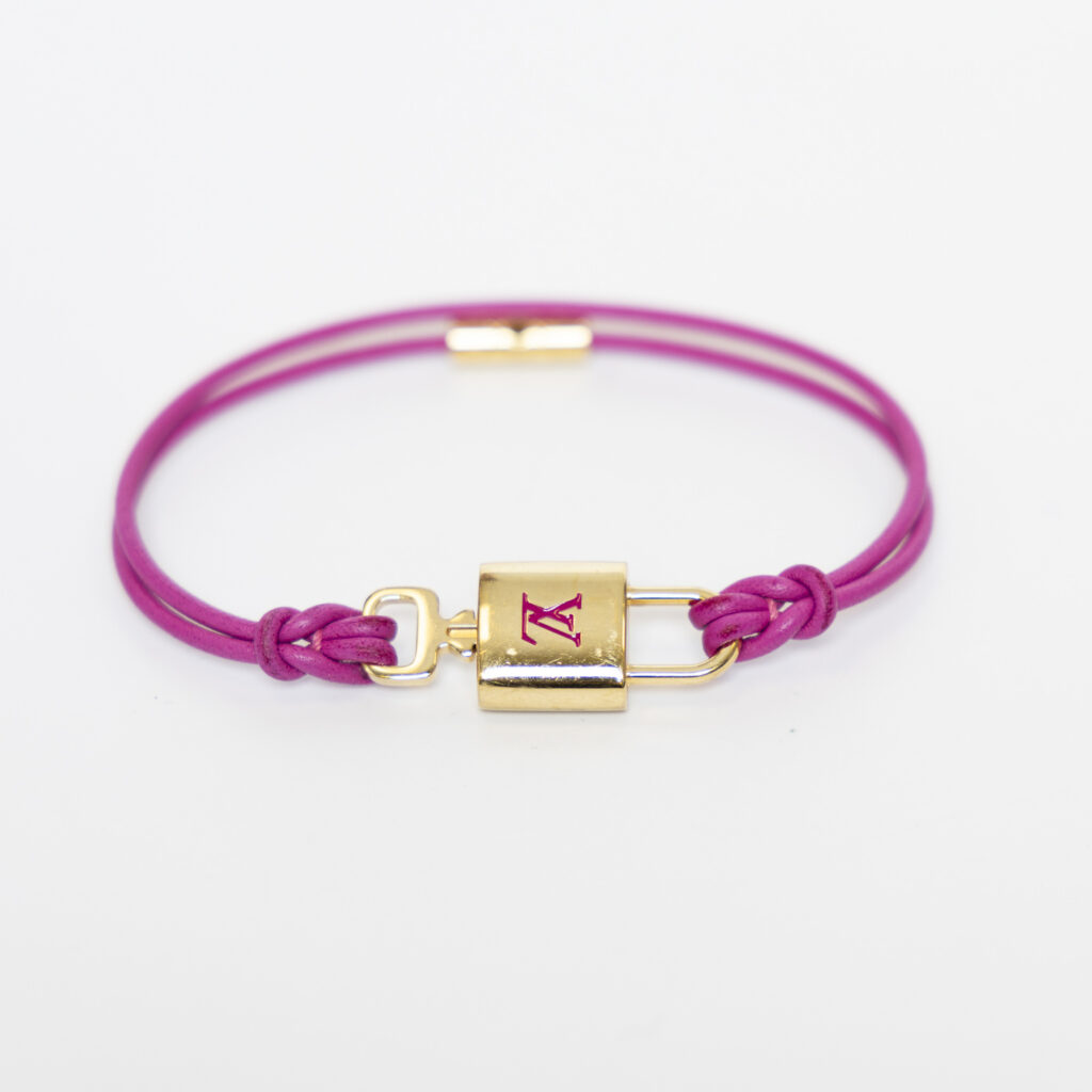 Louis Vuitton Padlock Armband Fuchsia mit Goldfarbener Hardware