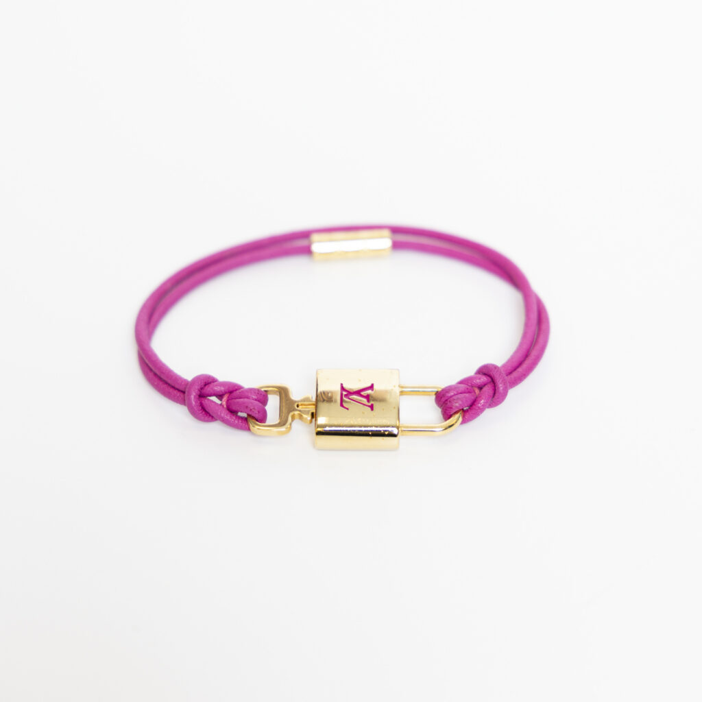 Louis Vuitton Padlock Armband Fuchsia mit Goldfarbener Hardware