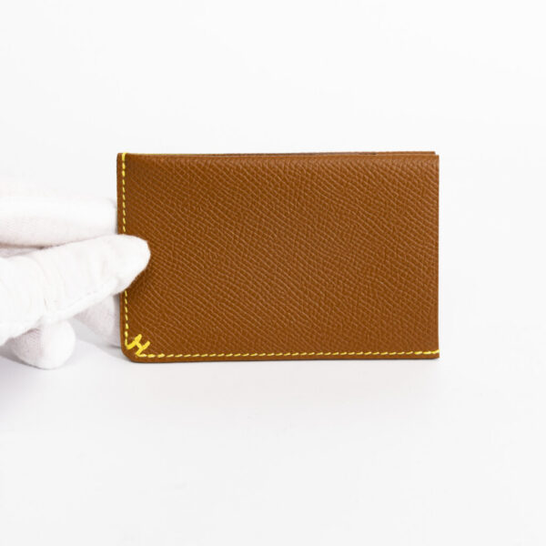 Porte-cartes Hermès Veau Epsom Or