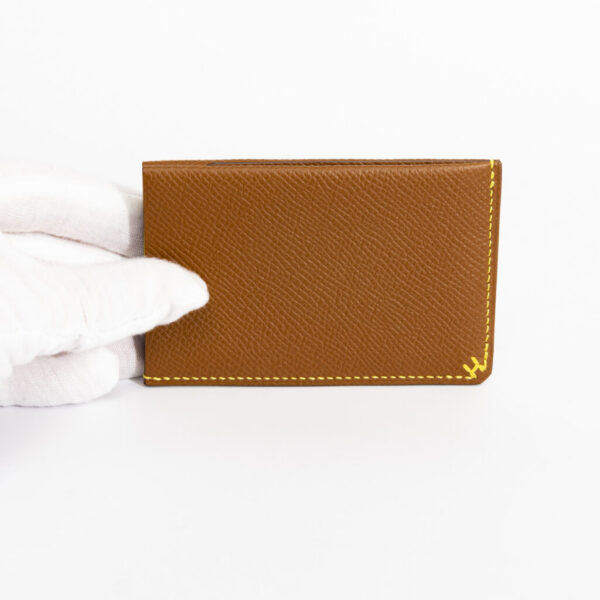 Porte-cartes Hermès Veau Epsom Or