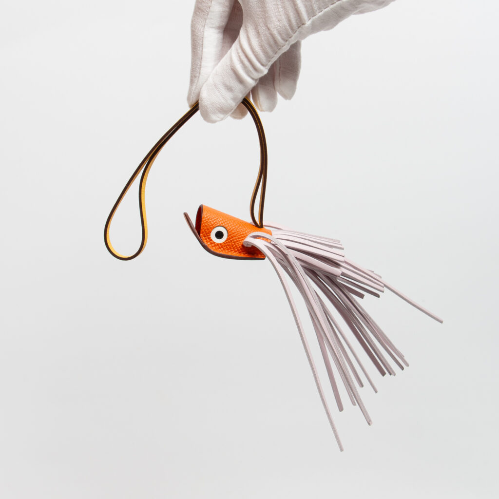 Hermès Charm Veau Epsom Orange Poisson Anhänger