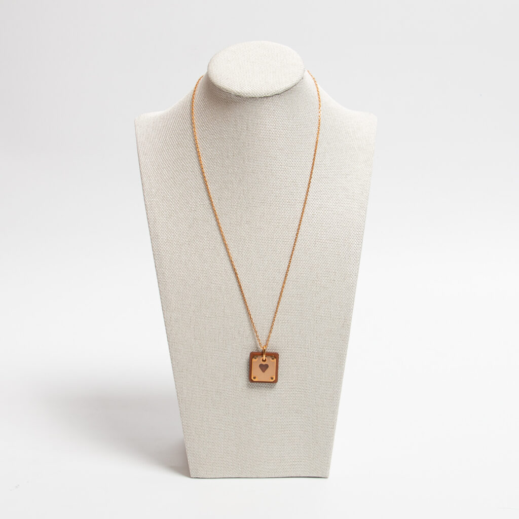 Hermès Halskette As De Coeur Gold Und Braun