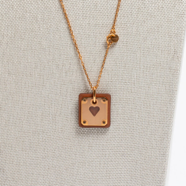Collier Hermès As De Coeur or et marron
