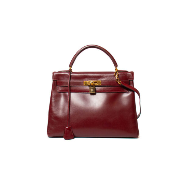 Hermès Kelly 32 Bolso Retourné Rouge H 1991
