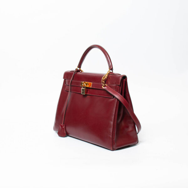 Hermès Kelly 32 Bolso Retourné Rouge H 1991