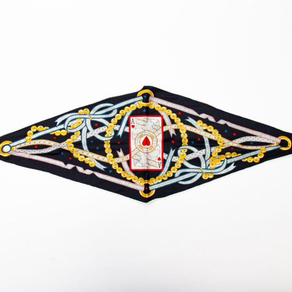 Hermès Seidenschal Dame De Coeur Blau