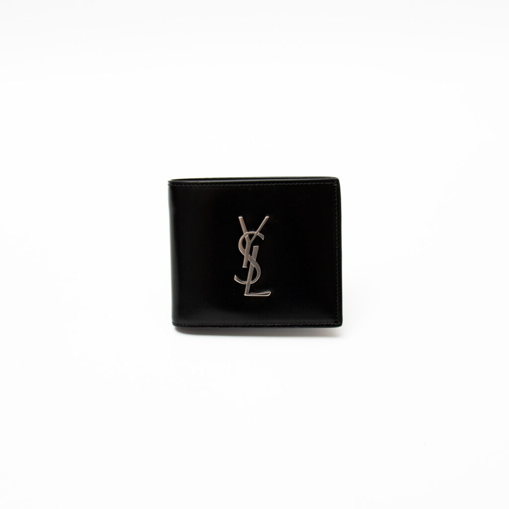 Saint Laurent Cassandra Portemonnaie aus Leder Schwarz Neu