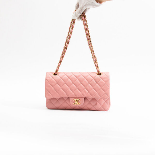 Chanel Timeless Medium Double Flap Bag Lambskin Pink 8823809