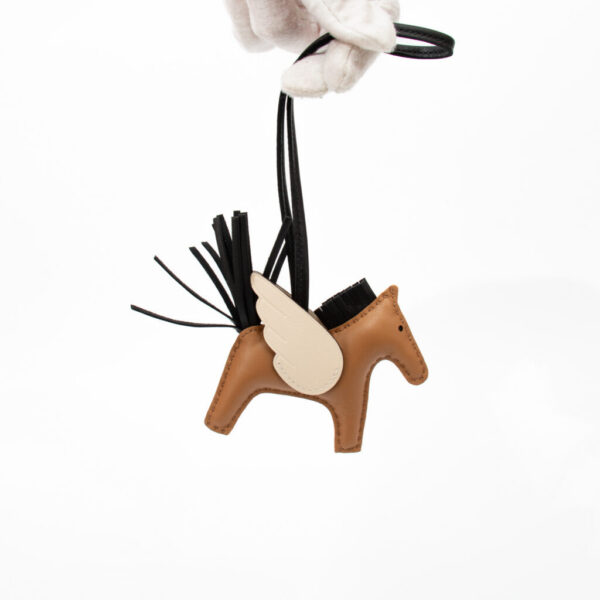 Hermès Rodeo PM Pegasus Taschen Anhänger Camel Braun