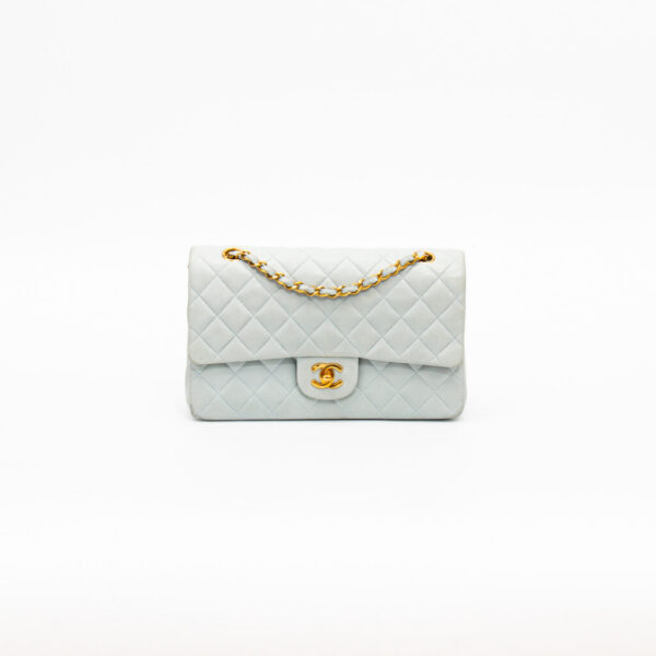 Sac Chanel Timeless moyen à double rabat, bleu clair, 1994–1996, 3227941