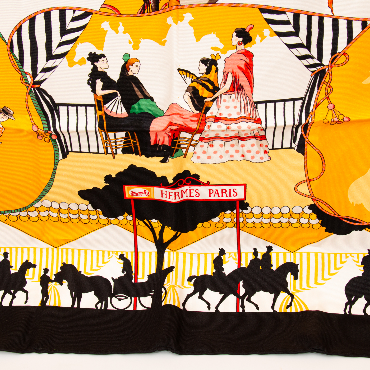 Hermès Silk Scarf Carré 90 Feria De Sevilla Black – the luxury cabinet
