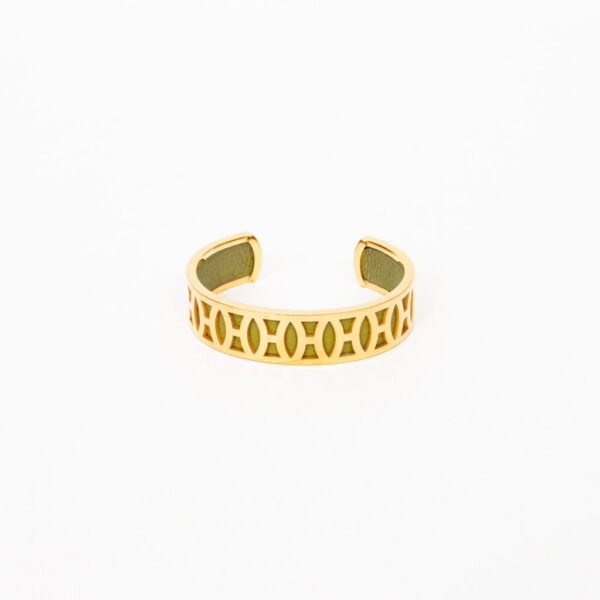 Bracelet Hermès en cuir vert avec logo H