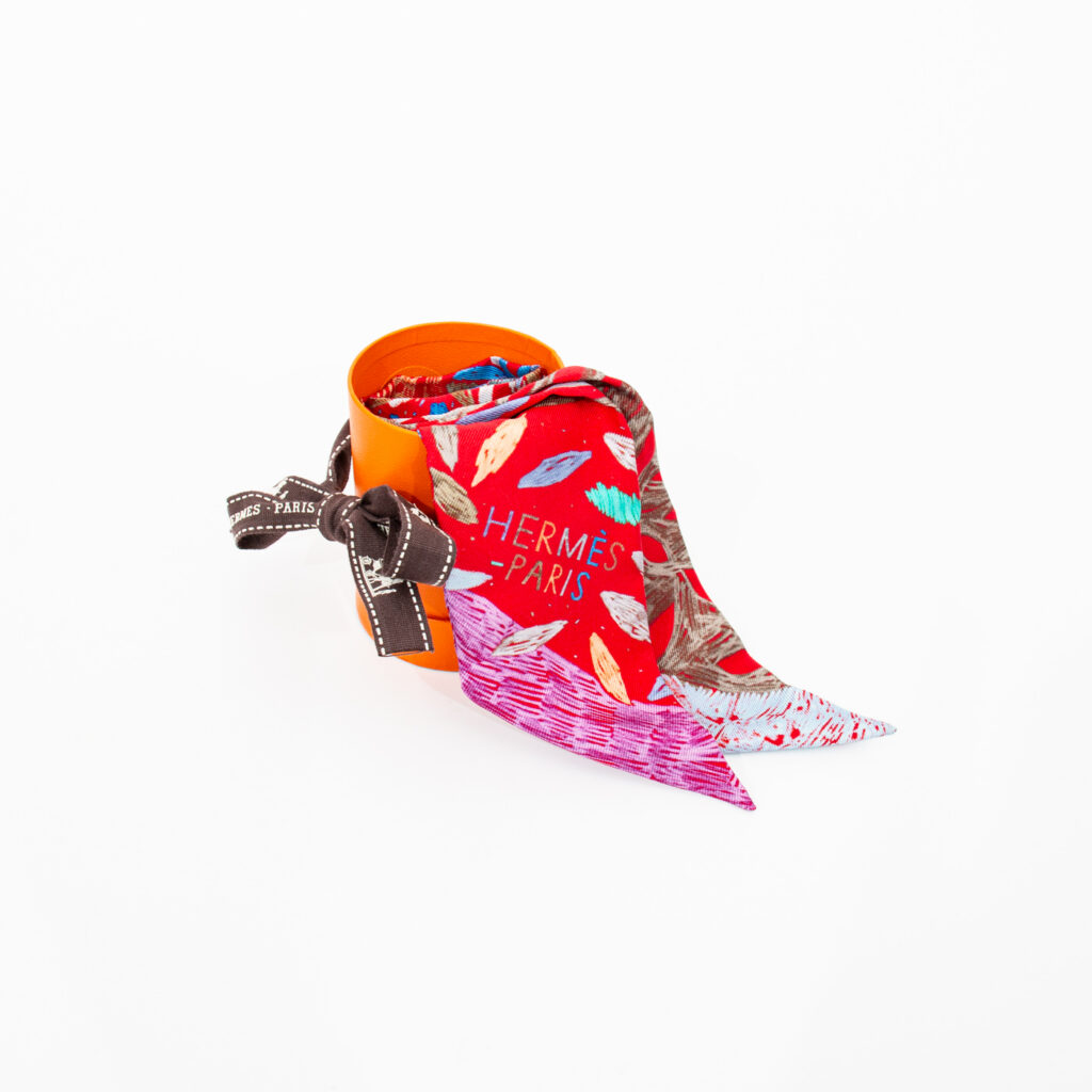 Hermès Tuch Seide Twilly Chacun Fait Son Nid Rot