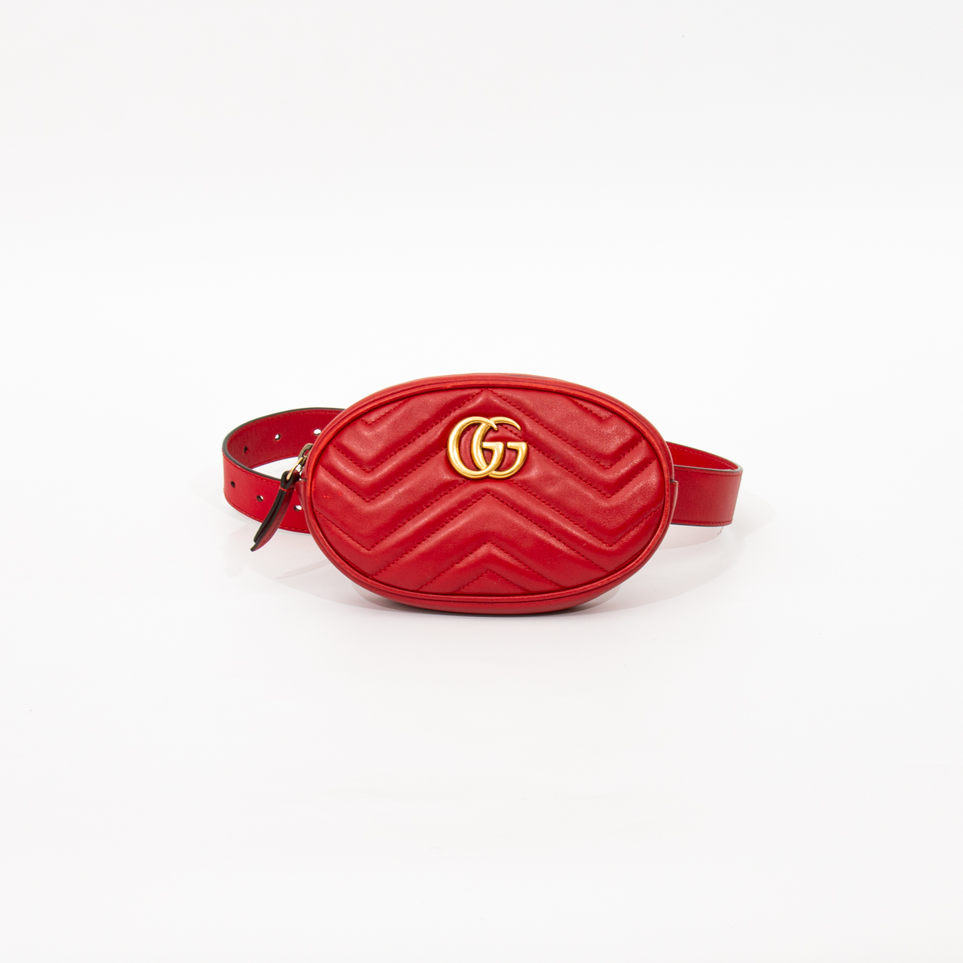 Gucci Marmont Gürteltasche Rot mit goldenem GG
