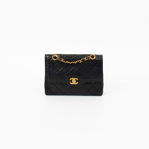 Chanel Vintage Double Flap CC Lock Tasche Schwarz 80er
