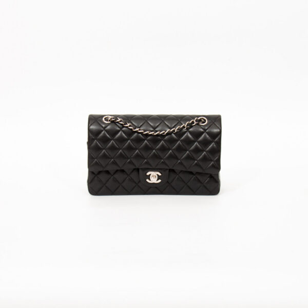 Sac Chanel Timeless Double Flap moyen en cuir d'agneau noir 2014–2015 20034940