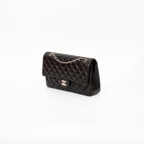 Sac Chanel Timeless Double Flap moyen en cuir d'agneau noir 2014–2015 20034940