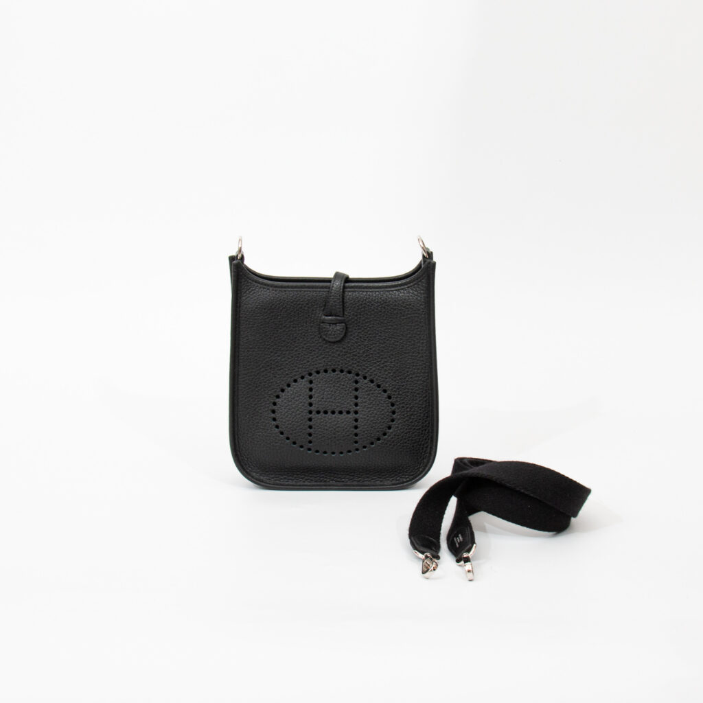 Hermès Evelyne 16 Schwarz Tasche Silber Hardware