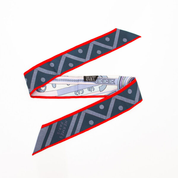 Hermès Schal Twilly Balade En Berline Seide Blau