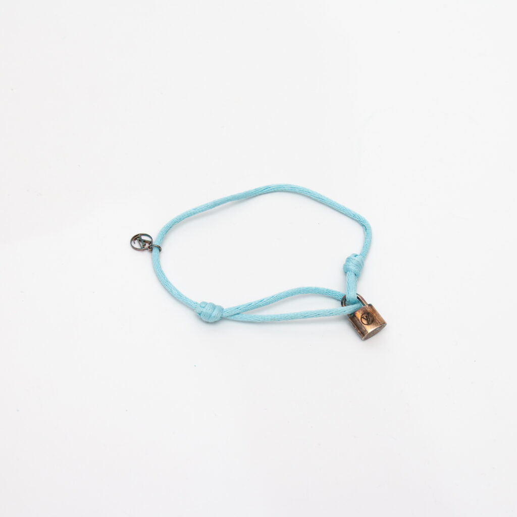 Louis Vuitton Lockit Unicef Armband Silber mit Hellblau