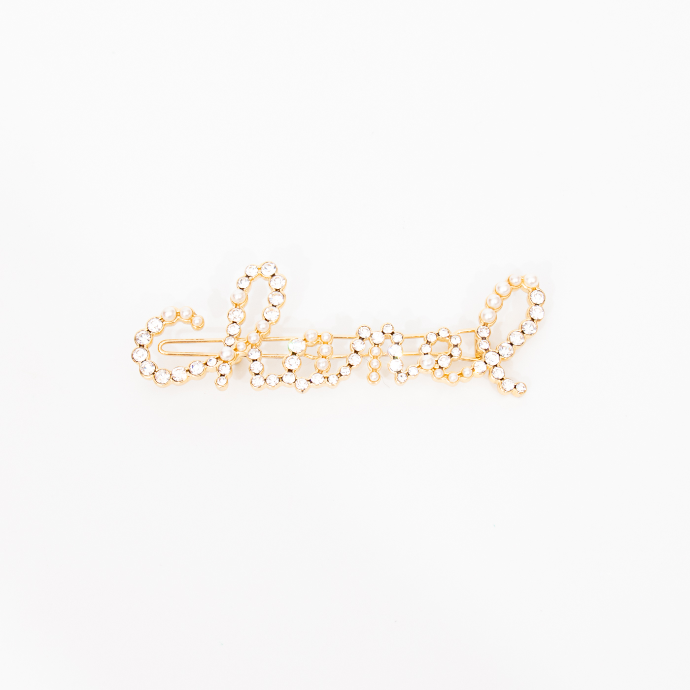 Absolutely stunning Chanel hair clip with Crystals in writing Chanel ,must have! Chanel Hair Barrette with Faux Pearls and Crystal SHW main image 4