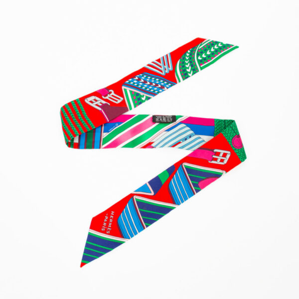 Hermès Twilly ZigZag scarf silk with box