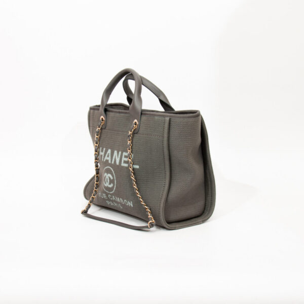 Chanel Deuaville Shopper Tote Tasche aus Canvas in Grau