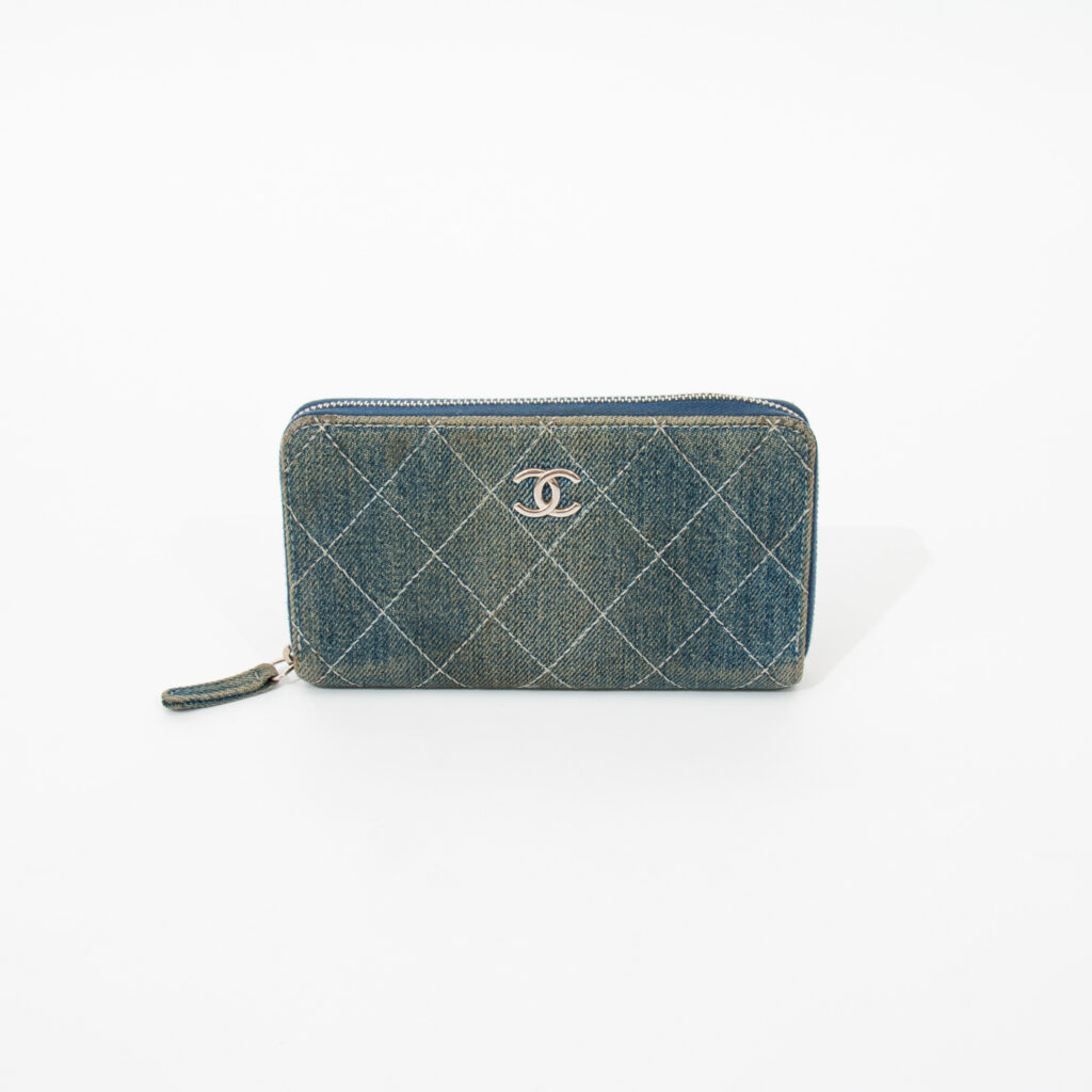 Chanel Long Wallet Denim Zipper in Small Version