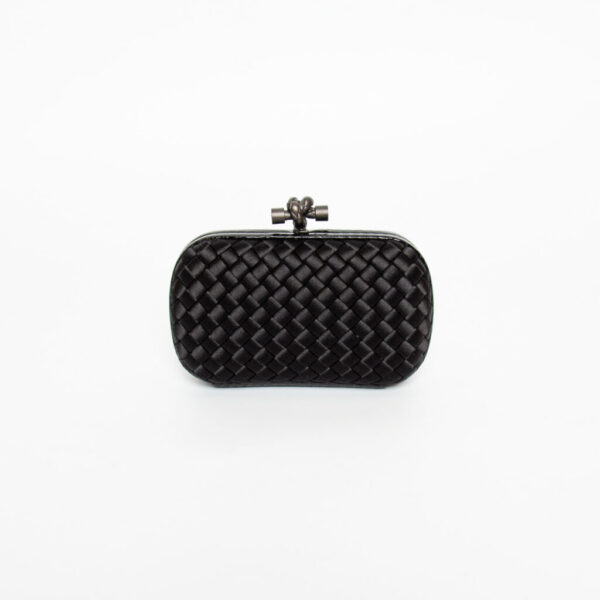 Bottega Veneta Knot Clutch Handbag Black