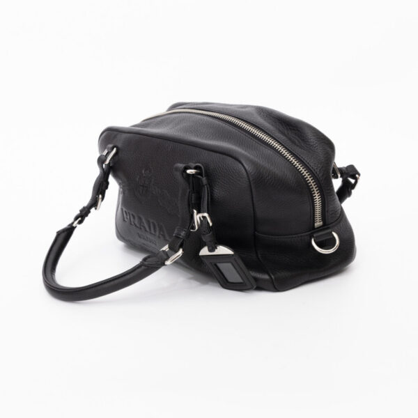 Prada Vitello Daino Boston Bag Tasche Schwarz