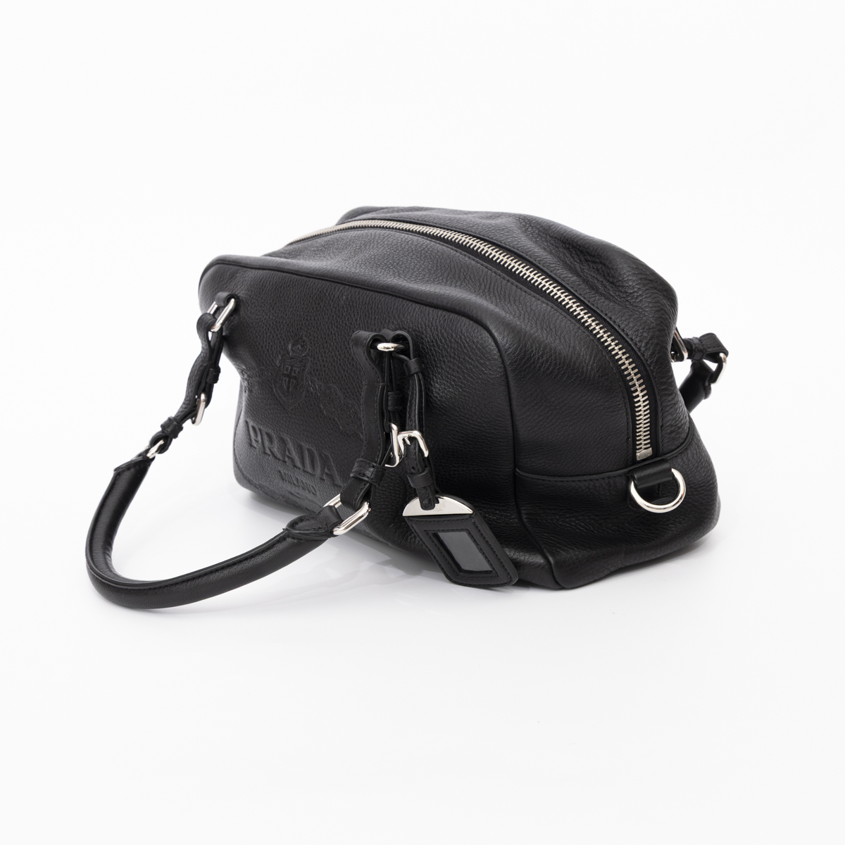 Prada Vitello Daino Boston Bag Black – the luxury cabinet