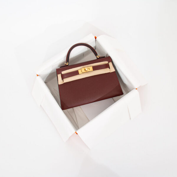 Hermès Kelly Mini Epsom Rouge H Leder Full Set aus 2026 Neu