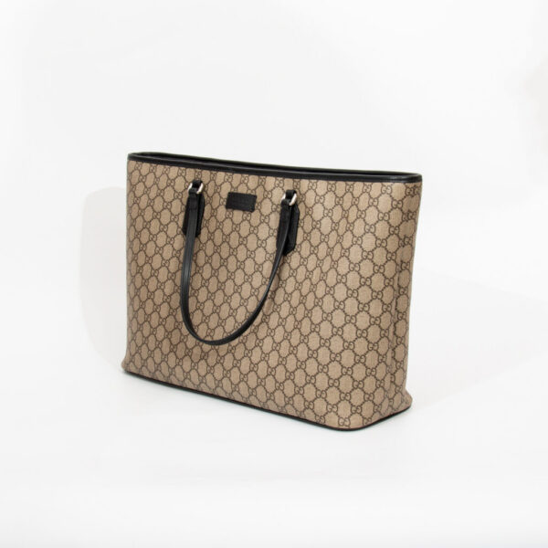 Gucci GG Supreme Canvas Tote Shopper Tasche mit Lederbesatz