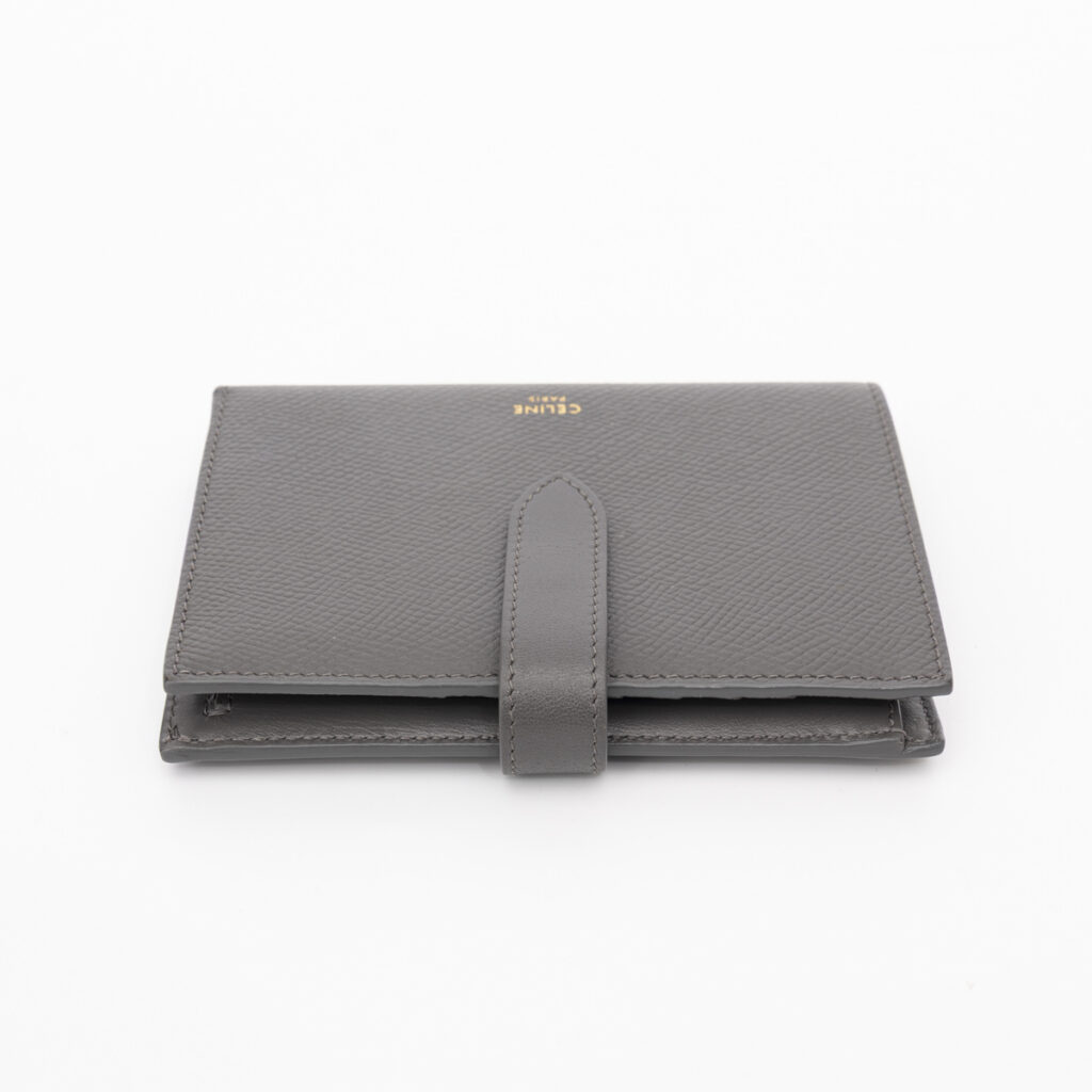 Cartera de piel Céline mediana con correa, color gris