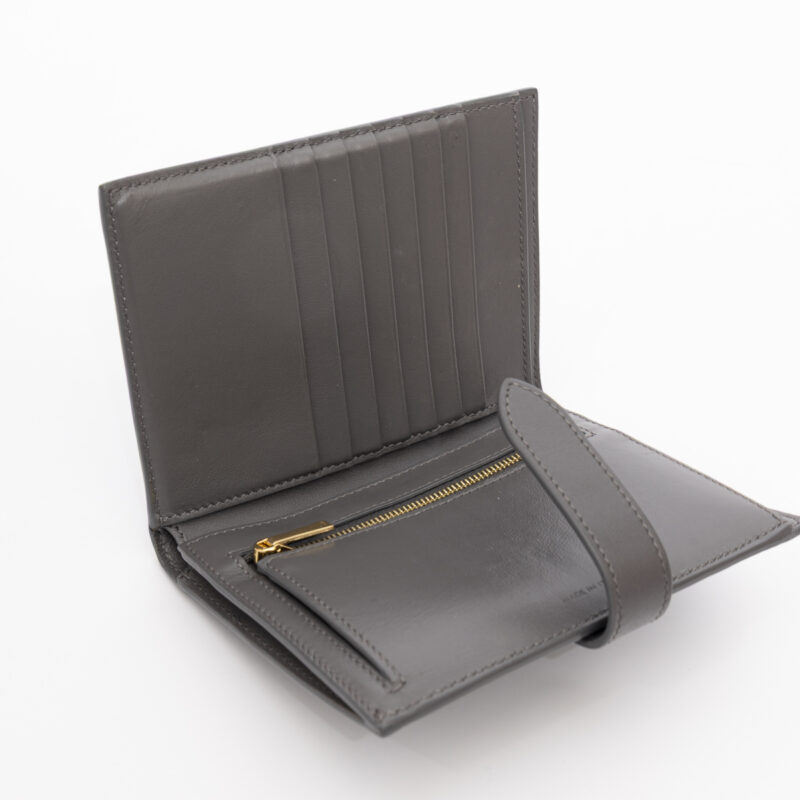 Cartera de piel Céline con correa mediana, color gris – Imagen 6