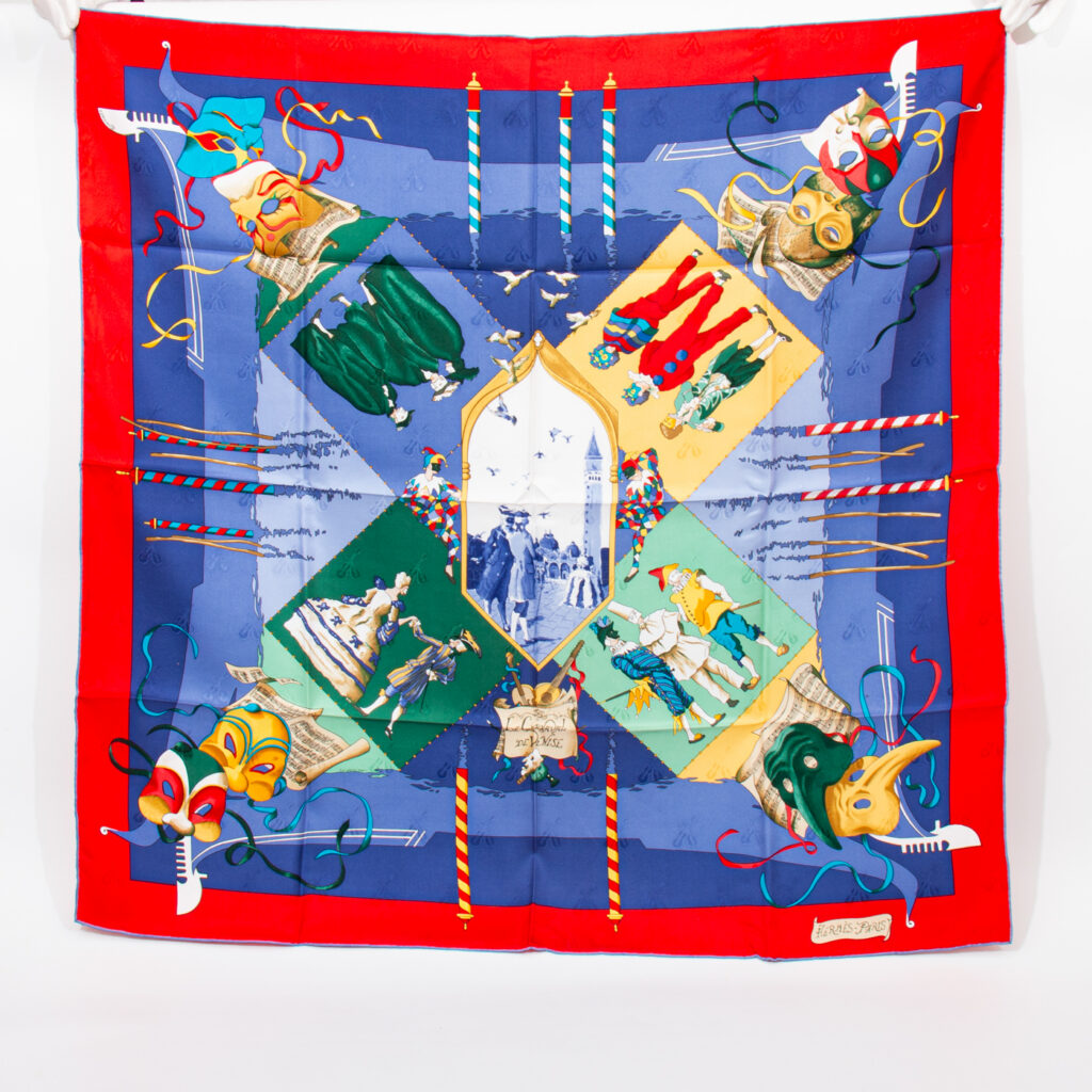 Hermès Tuch Carré 90 Seide Carnaval de Venise Multicolor