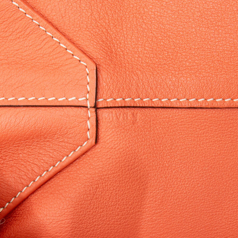 Sac Hermès Shopper Double Sense 28 en cuir Veau Swift Cienne X Flamingo – Image 16