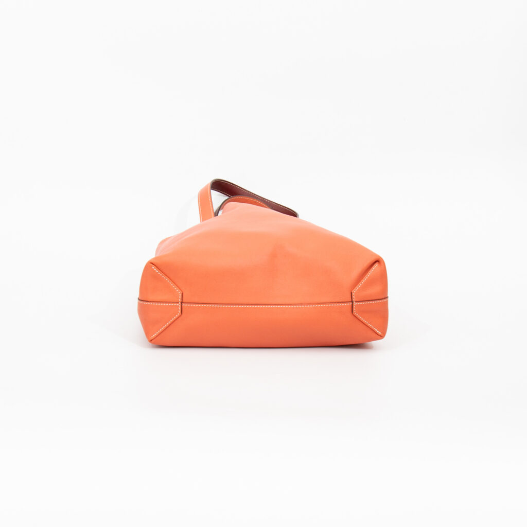 Sac Hermès Shopper Double Sense 28 en cuir Veau Swift Cienne X Flamingo