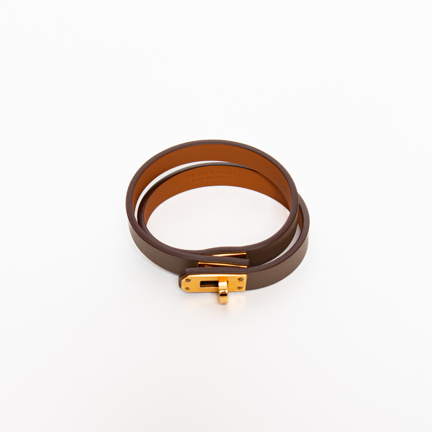 Hermès Mini Kelly Double Tour Bracelet Brown GHW – the luxury cabinet