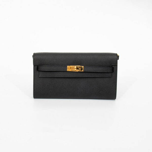 Cartera Hermès Kelly Wallet to Go Epsom Noir, modelo 2022