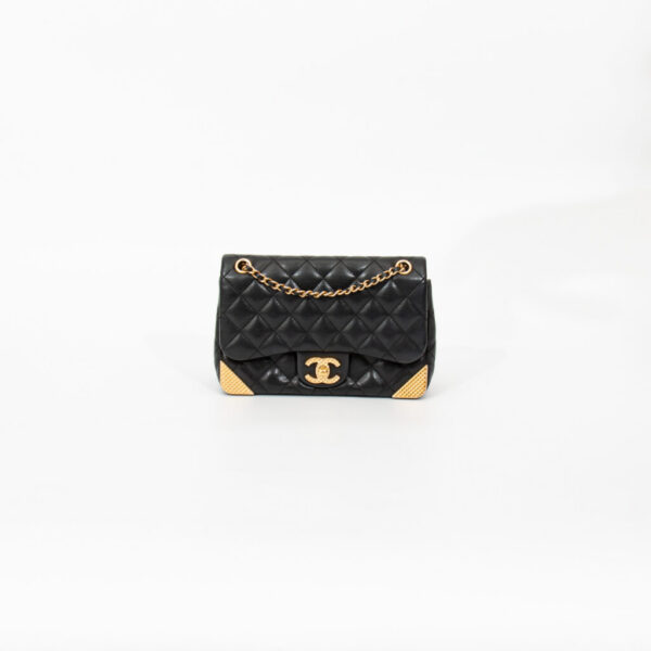 Sac Chanel Mini Stud Corner à rabat simple noir 2017–2018 24277875